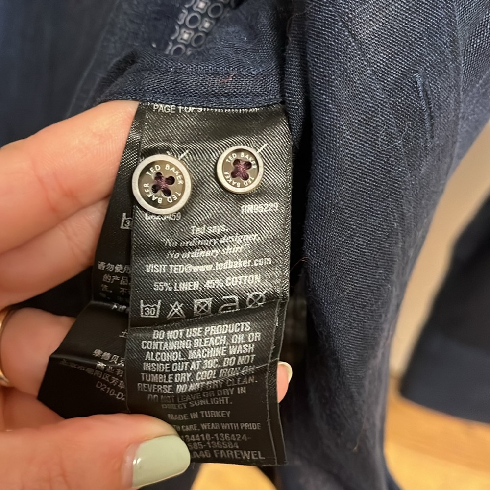 Ted Baker Navy Linen Button Down - image 6